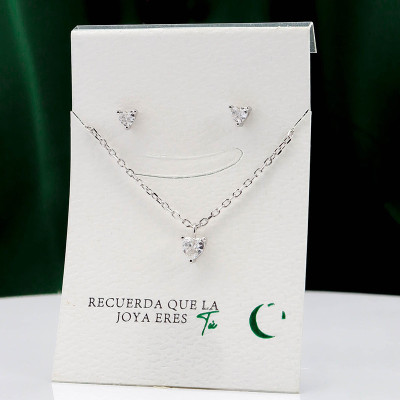 Set en plata ley 925 con baño en Rodio