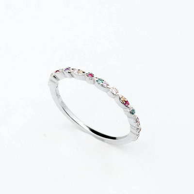 Anillo en plata ley 925 con baño en rodio