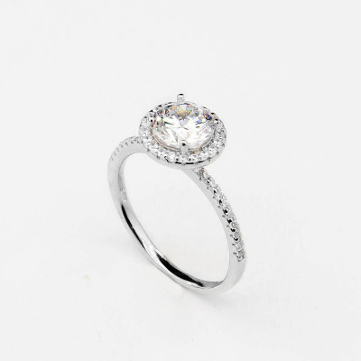 Anillo en plata ley 925 con baño en rodio