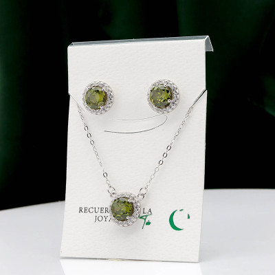 Set en plata ley 925 con baño en Rodio