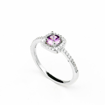 Anillo en plata ley 925 con baño en rodio