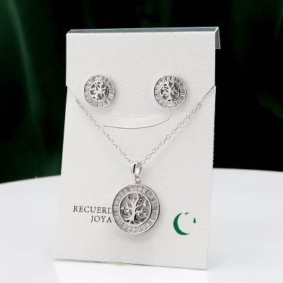 Set en plata ley 925 con baño en Rodio