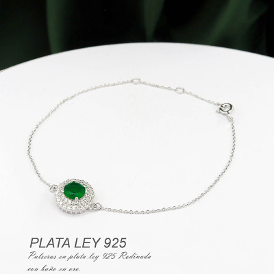 Pulsera en plata ley 925 con baño en Rodio