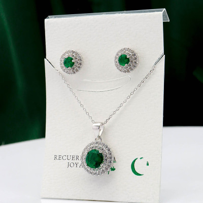 Set en plata ley 925 con baño en Rodio