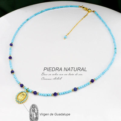 Collar de piedra natural Turqueza