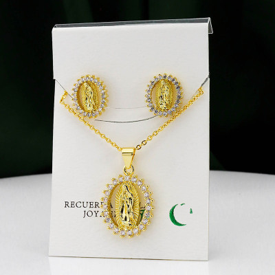 Set Aretes y Collar en Covergold Rodinado