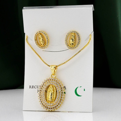 Set Aretes y Collar en Covergold Rodinado