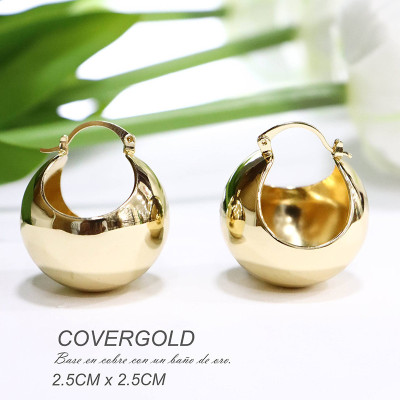 Aretes canasta chunky en covergold
