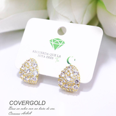 Aretes en forma de corazón covergold