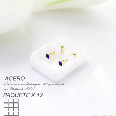 Aretes de seguridad azul en acero paquete x 12