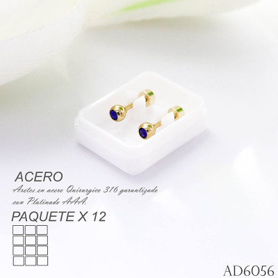 Aretes de seguridad azul en acero paquete x 12