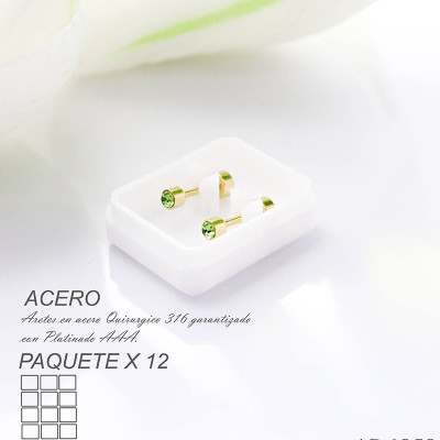 Aretes de seguridad verde en acero paquete x 12