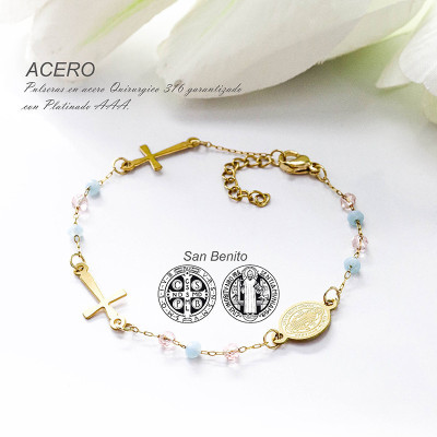 Pulsera de san Benito en acero