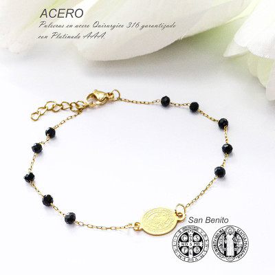 Pulsera de san Benito en acero
