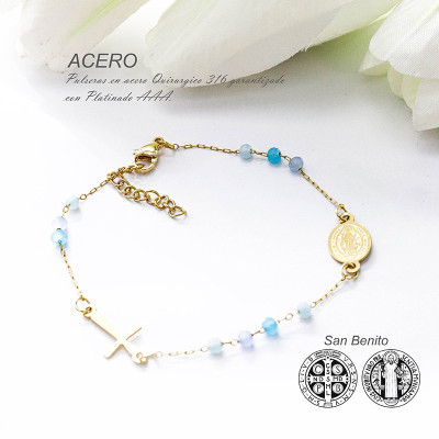 Pulsera de san Benito en acero