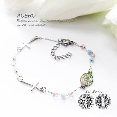 Pulsera de san Benito en acero