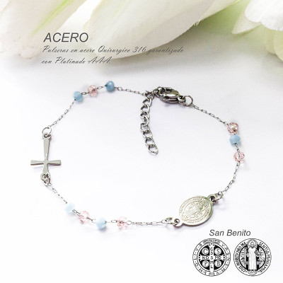 Pulsera de san Benito en acero