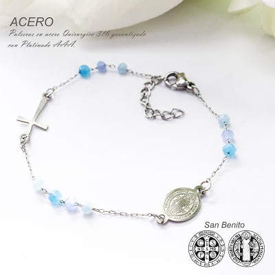 Pulsera de san Benito en acero