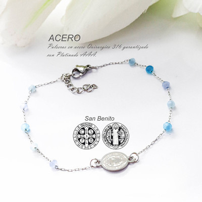 Pulsera de san Benito en acero
