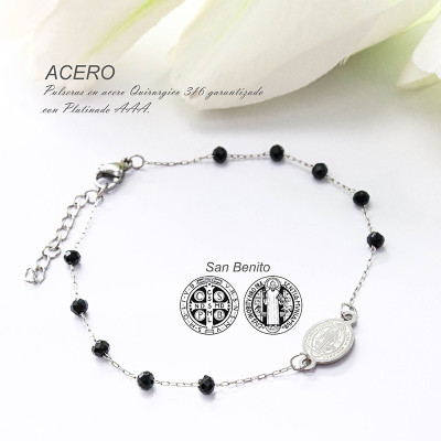 Pulsera de san Benito en acero