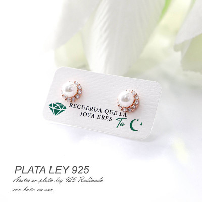 Aretes de perla  Shell en plata ley 925