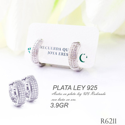 Candongas en plata ley 925