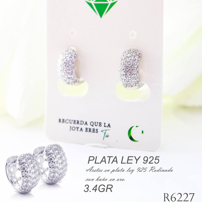 Candongas en plata ley 925 GR 3.4