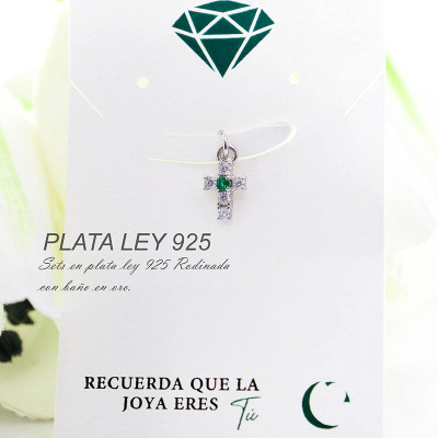 Dije de cruz en plata ley 925