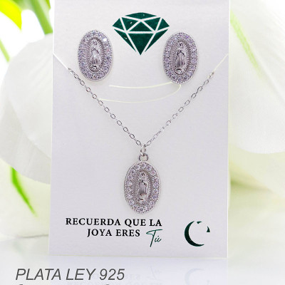 Set de la virgen  en plata ley 925