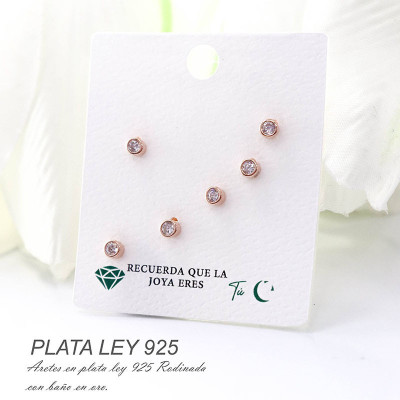 Aretes en plata ley 925