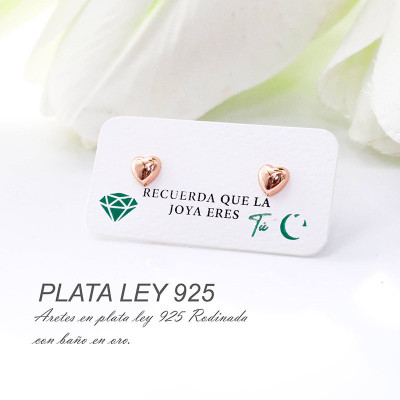 Arete de corazón en plata ley 925