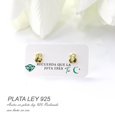 Aretes de oso en plata ley 925