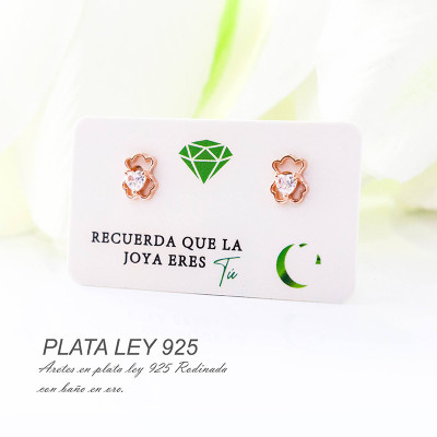 Aretes de oso en plata ley 925