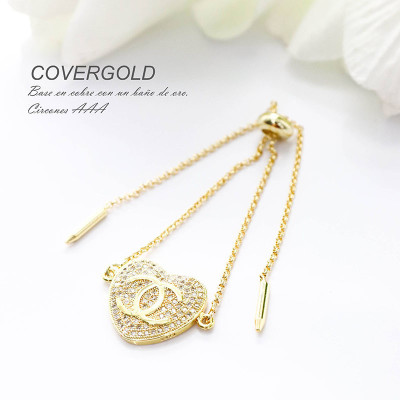 Pulsera de corazón en covergold