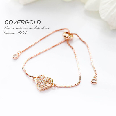 Pulsera de corazón en covergold