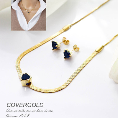 Collar de corazón en covergold