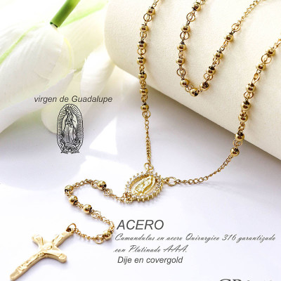 Camándula de la virgen en acero