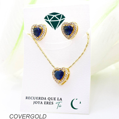 Collar con dije de corazón en covergold