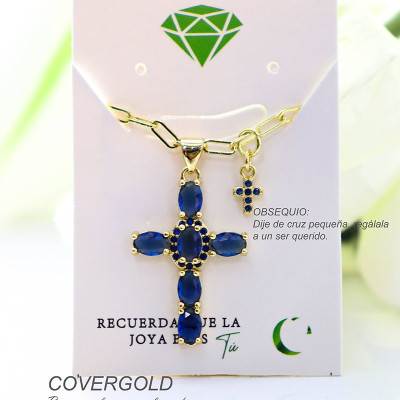 Collar con dije de cruz en covergold