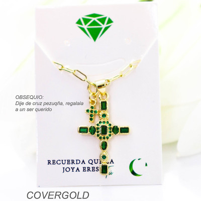Collar con dije de cruz en covergold