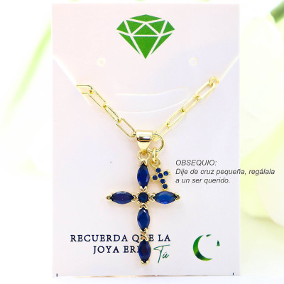 Collar con dije de cruz en covergold