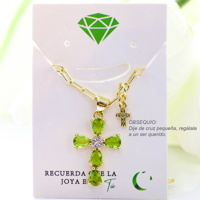 Collar con dije de cruz en covergold