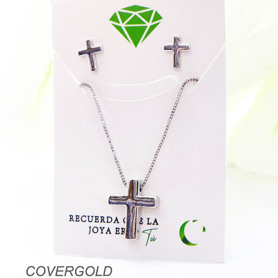 Collar de cruz en covergold