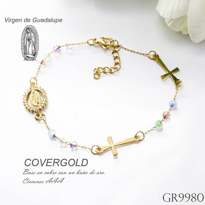 Pulsera de la virgen de Guadalupe en covergold
