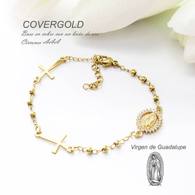 Pulsera de la virgen de Guadalupe en covergold