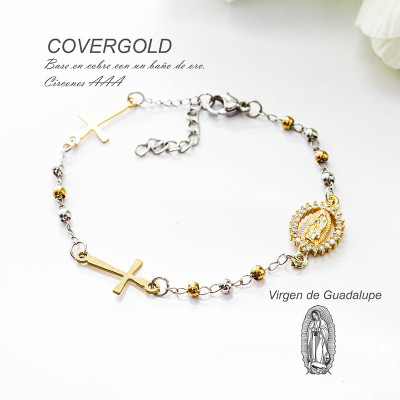Pulsera de la virgen de Guadalupe en covergold