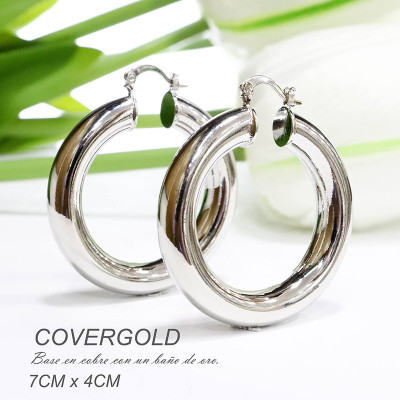 Aretes chunky en Rodio