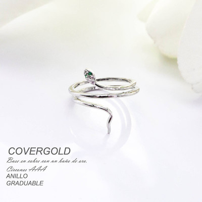 Anillo de serpiente ajustable en covergold